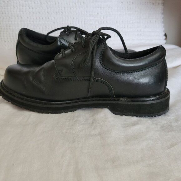 Dr. Scholl's Leather Sz 8 1/2 W Work Shoes Men's Paul Black Slip & Oil Resistant - Picture 5 of 15